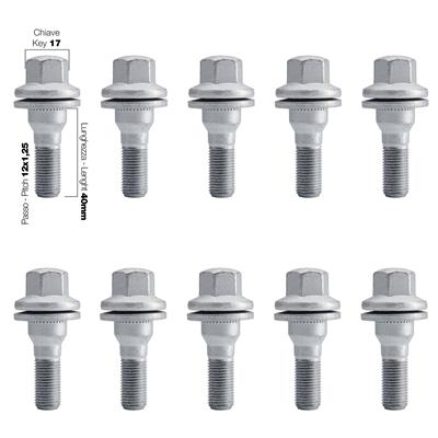 10 bolts key 17 12x1.25 l. 40mm flat head