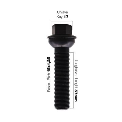 10 bolts key 17 15x1.25 l.57mm spherical floating ring
