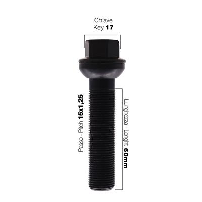 10 bolts key 17 15x1.25 l.60mm spherical floating ring