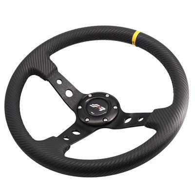 Volante sportivo Stage - in pelle effetto carbonio