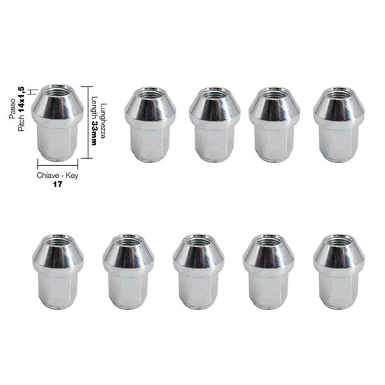 10 closed-nuts key 17 14x1.5 l.33mm
