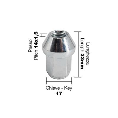 10 closed-nuts key 17 14x1.5 l.33mm