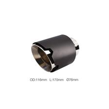 Muffler Tip round id 42-74mm stainless steel black