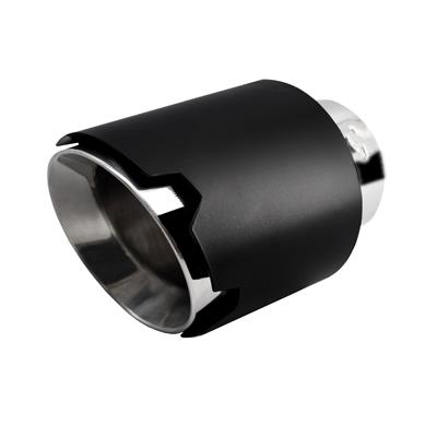 Muffler Tip round id 42-74mm stainless steel black
