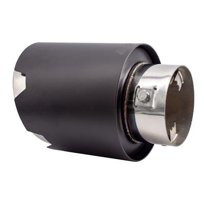 Muffler Tip round id 42-74mm stainless steel black