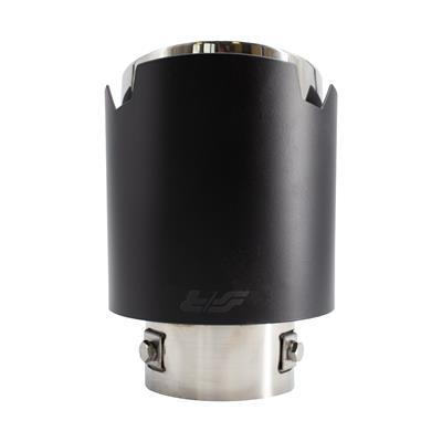 Muffler Tip round id 42-74mm stainless steel black