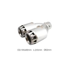 Muffler Tip round id 39-63mm double polished stainless steel