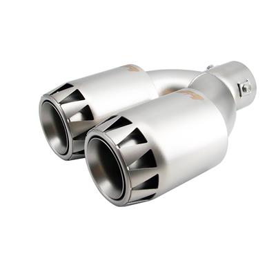 Terminale doppio rotondo acciaio inox satinato