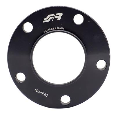 2 wheel spacers black aluminium 16mm 5x130 center hole 84,1