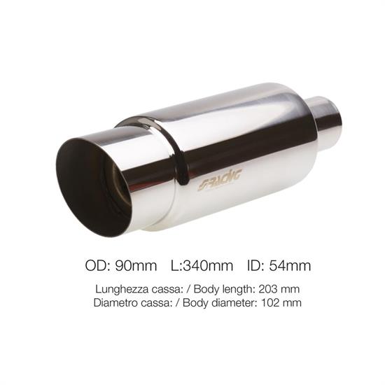 Marmitta rotonda inclinata acciaio inox