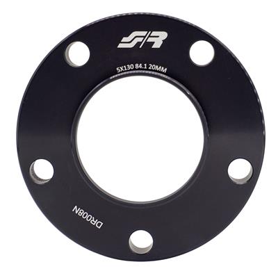 2 distanziali alluminio nero 20mm 5x130 centraggio 84,1