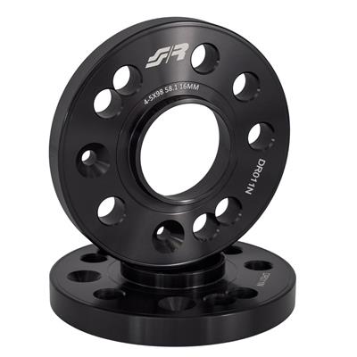 2 distanziali alluminio nero 16mm 4/5x98 mozzo 58,1