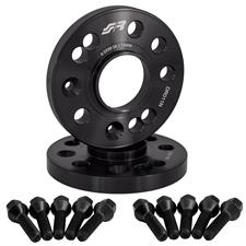 2 wheel spacers black 16mm 5x98 center hole 58,1 with bolts