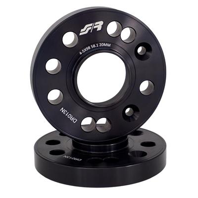 2 wheel spacers black aluminium 20mm 5x98 center hole 58,1