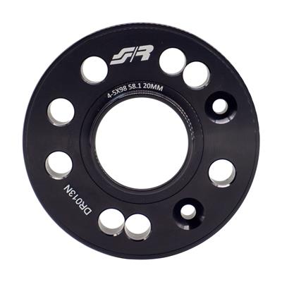 2 wheel spacers black 20mm 5x98 center hole 58,1 with bolts