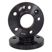 2 wheel spacers black aluminium 17,5mm 5x100 center hole 65,1