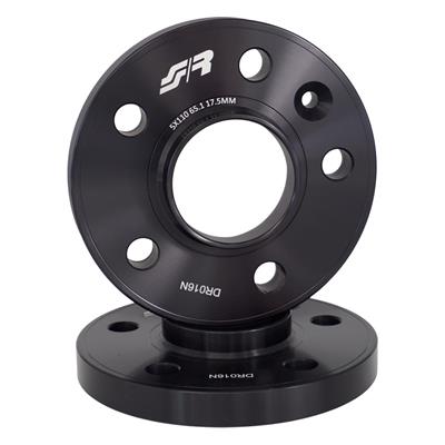 2 wheel spacers black aluminium 17,5mm 5x100 center hole 65,1