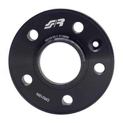 2 wheel spacers black aluminium 17,5mm 5x100 center hole 65,1