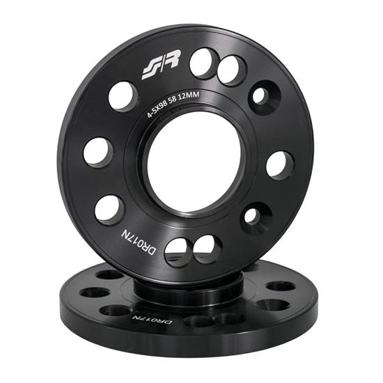 2 wheel spacers black aluminium 12mm 4-5x98 center hole 58,1