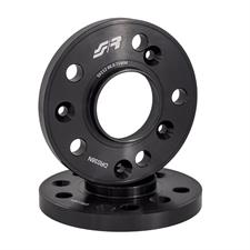 2 distanziali alluminio nero 15mm 5x112 mozzo 66,6