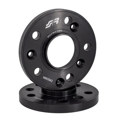 2 distanziali alluminio nero 15mm 5x112 mozzo 66,6