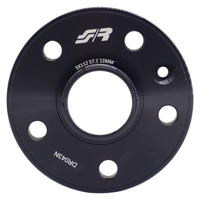 2 distanziali alluminio nero 12mm 5x112 mozzo 57,1