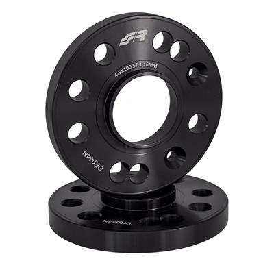 2 wheel spacers black aluminium 16mm 4-5x100 center hole 57,1