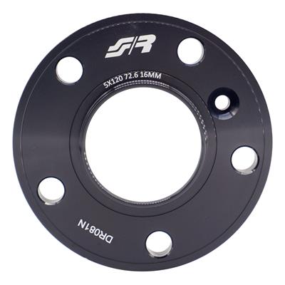 2 distanziali alluminio nero 20mm 5X120 mozzo 72,6