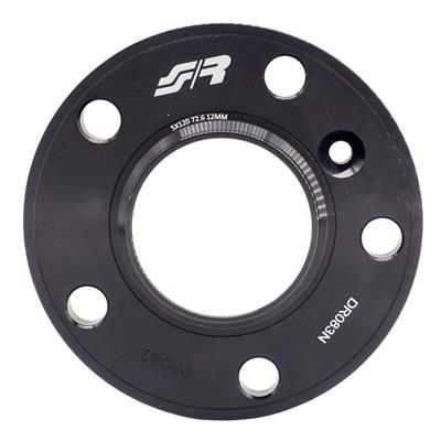 2 distanziali alluminio nero 12mm 5X120 mozzo 72,6