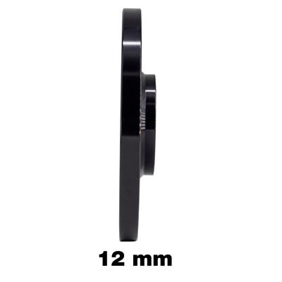 2 distanziali alluminio nero 12mm 5X120 mozzo 72,6