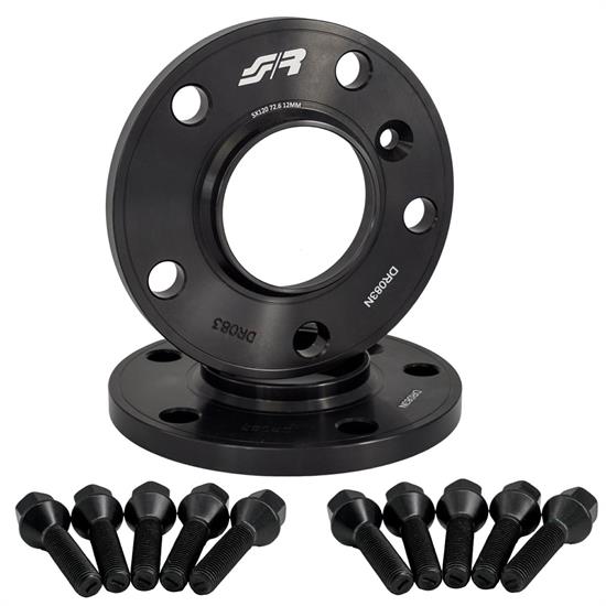 2 wheel spacers black 12mm 5x120 center hole 72,6 with bolts