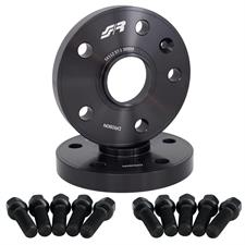 2 distanziali ruota neri 20mm 5x112 57,1 con bulloneria sferica