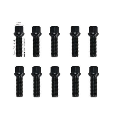 2 wheel spacers black 20mm 5x112 57,1 with spherical bolts