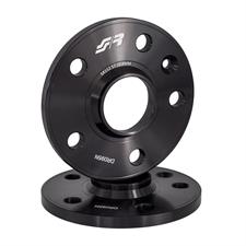 2 wheel spacers black aluminium 10mm 5x112 center hole 57,1