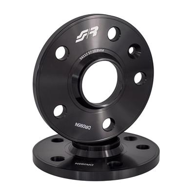 2 wheel spacers black aluminium 10mm 5x112 center hole 57,1