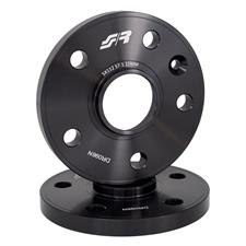 2 wheel spacers black aluminium 15mm 5x112 center holes 57,1