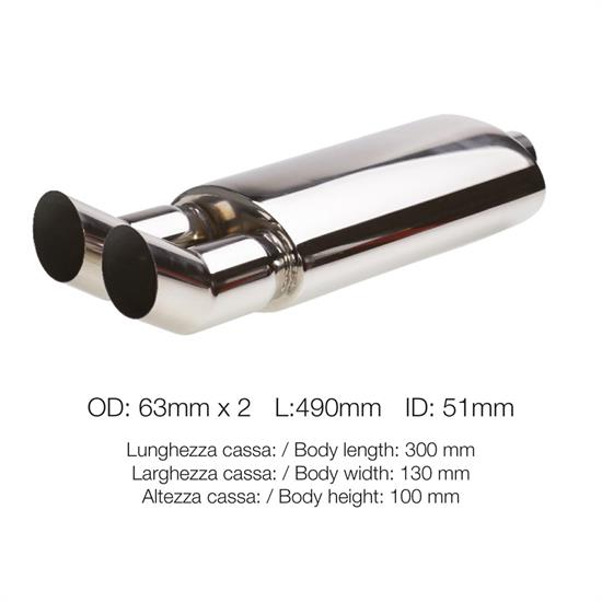 Marmitta round double DTM stainless steel