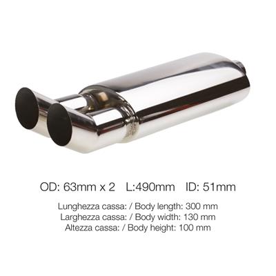 Marmitta round double DTM stainless steel