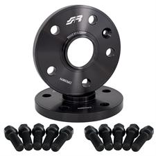2 wheel spacers black 15mm 5x112 57,1 with spherical bolts