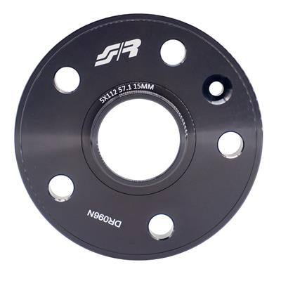 2 wheel spacers black 15mm 5x112 57,1 with spherical bolts