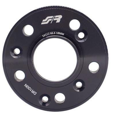 2 distanziali ruota neri 18mm 5x112 centraggio 66,6 con bull.