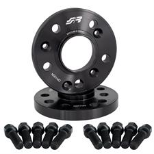 2 wheel spacers black 18mm 5x112 66,6 with spherical bolts