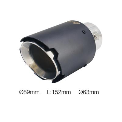 Muffler Tip round id 63mm stainless steel black
