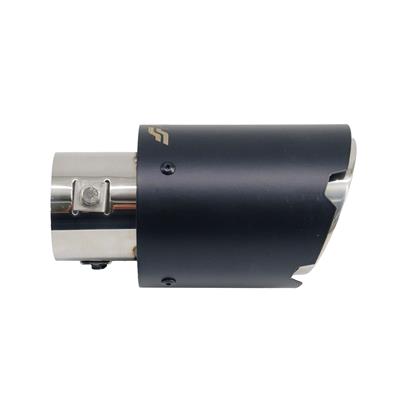 Muffler Tip round id 63mm stainless steel black