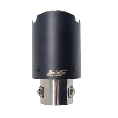 Muffler Tip round id 63mm stainless steel black