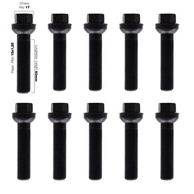 2 distanziali ruota neri 15mm 5x112 66,6 con bulloneria sferica