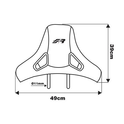 Headrest universal black fabric