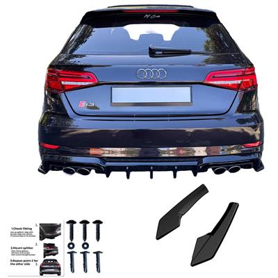 Rear Side Diffusors Audi S3 Sportback 8V