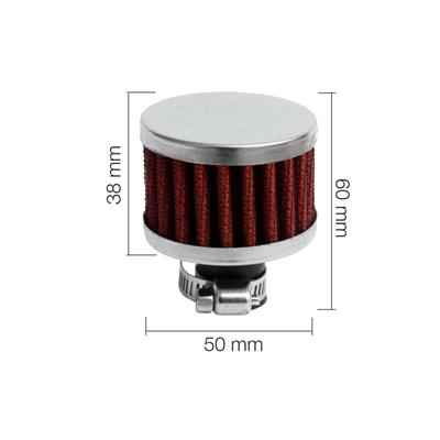 Mini filtro conico cotone rosso Chrome type 1