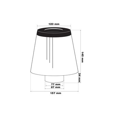 Air Filter single cone red cotton Black Top